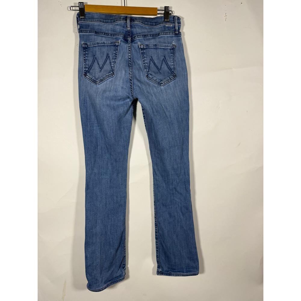 Mother Womens The Dazzler Straight Leg Jeans Medium Wash Blue Size 27